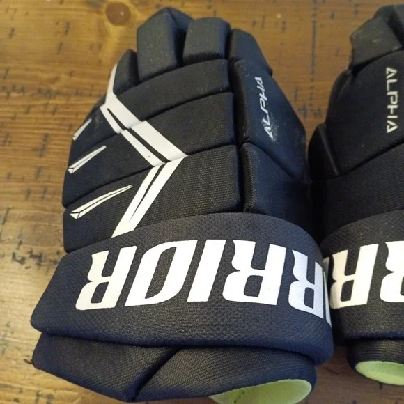 Warrior Alpha DX5 Hockey Gloves Senior 14 Inch Black White Ice Hockey SR 14-36cm - Picture 3 of 8